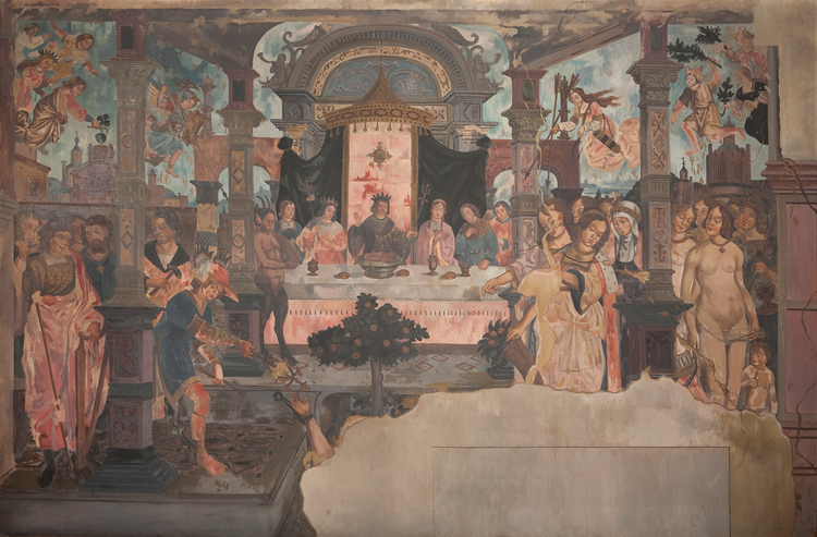 Muurschildering in het Museum Hof van Busleyden